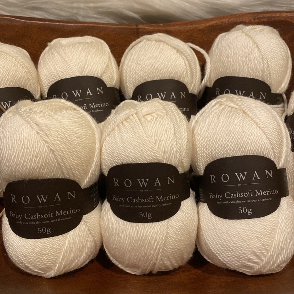 8-skeins, Rowan Baby Cashsoft Merino Yarn #102 Cream, NWTags @, all same dye lot